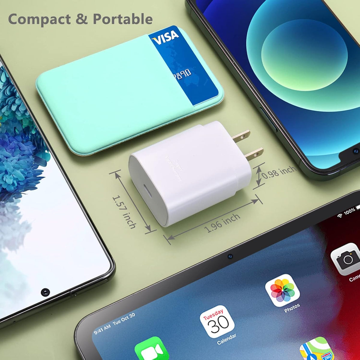 USB C Charger Block,  25W Super Fast Charger Type C Charging Block Compatible Iphone 15/14/13 Pro/12 Mini/11 Pro Max/Xs/Xr/Se/Ipad Pro, Samsung S23/S22 Ultra/S21 Plus/S20 FE-3 Pack White