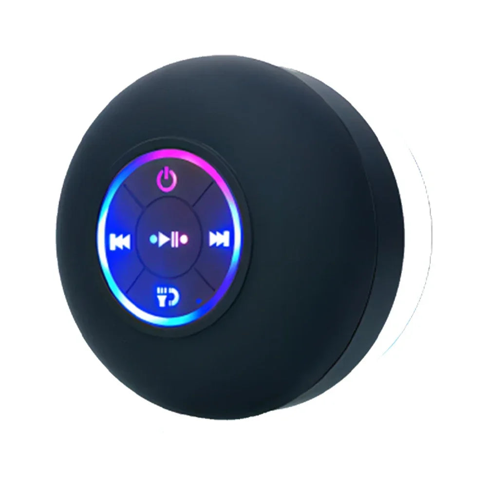AquaBeat Mini: Waterproof LED Bluetooth Speaker with Powerful Sound & Suction Cup Mount