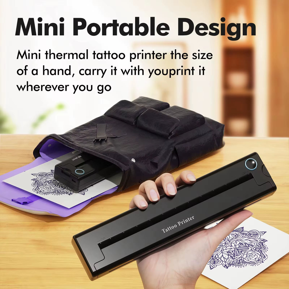 A4 Thermal Printers Wireless Bluetooth Tattoos Printer Portable Mini Thermal Printer A4 Paper Photo Printer from Mobile Phone