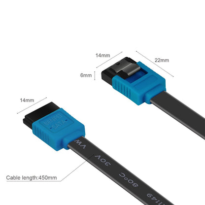 SATA Cable III, 3 Pack SATA Cable III 6Gbps Straight HDD SDD Data Cable with Locking Latch 18 Inch Compatible for SATA HDD, SSD, CD Driver, CD Writer
