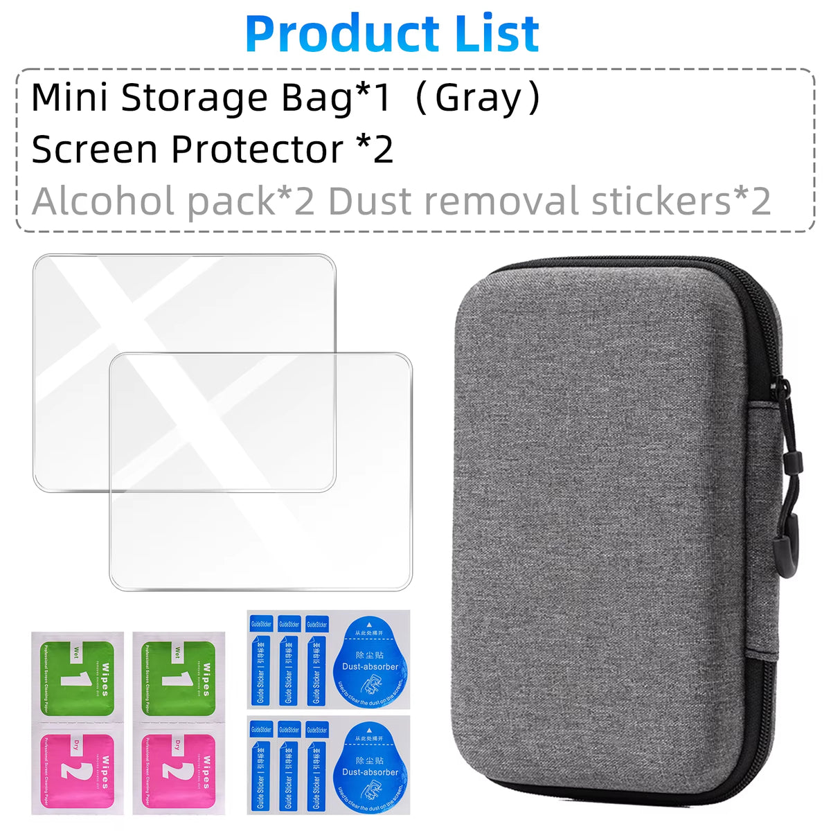 Glass+Bag for R36S/R35S Screen Protector Tempered Glass Film & EVA Portable Storage Case R36S Console Protector Accessories Set