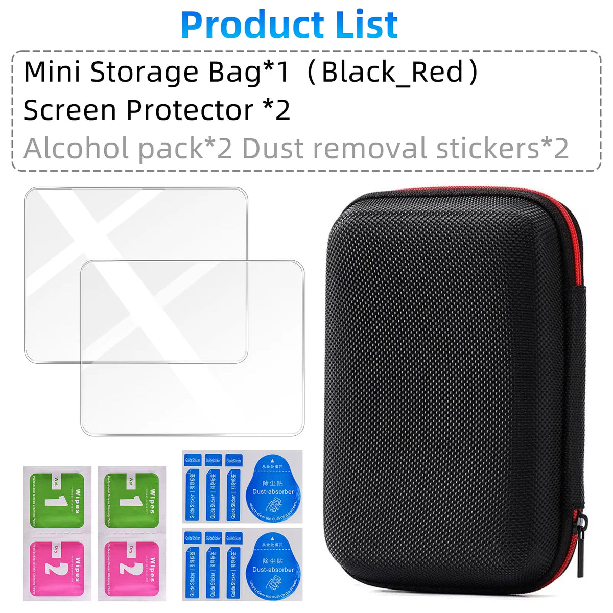 Glass+Bag for R36S/R35S Screen Protector Tempered Glass Film & EVA Portable Storage Case R36S Console Protector Accessories Set