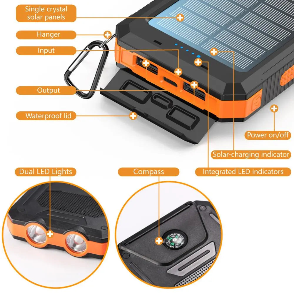 10,000mAh Solar Power Bank