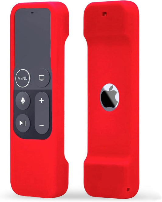 Silicone Case Compatible with Apple TV 4K 4Th 5Th Generation Siri Remote - Anti-Slip Shock Proof Soft Remote Cover Case Compatible with Apple TV 4K 4Th 5Th Gen Siri Remote Controller -Red